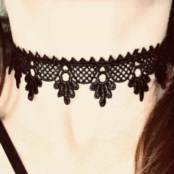 Jewelry - Floral Victorian Lace~ Vintage Delicate Feminine Mesh Black Gothic Collar Choker